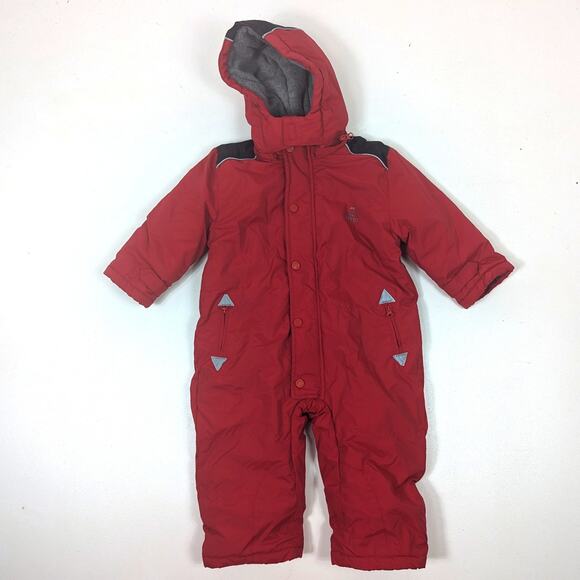Mayoral Snowsuit Baby Size 12m Red Winter Detachable Hood - Picture 1 of 7
